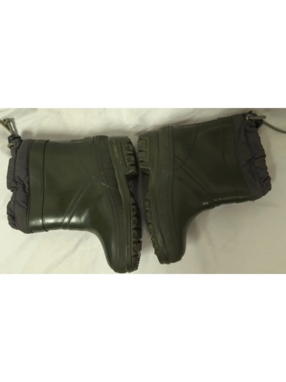 Lands End Toddler Size 5 M Green Rubber Rain Snow Slip-On Draw String Boots